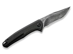 Mini Sandbar Damascus Micarta Black