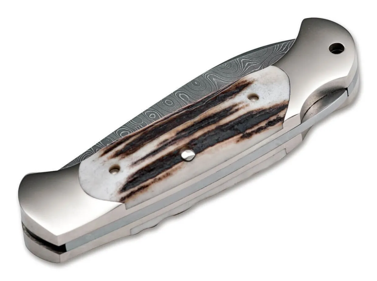 Scout Spearpoint Stag Damascus