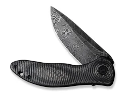 Synergy3 Black G10 Twill Carbon Damascus